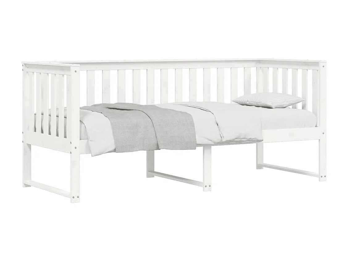 Lit de jour sans matelas blanc 80x200 cm bois de pin massif