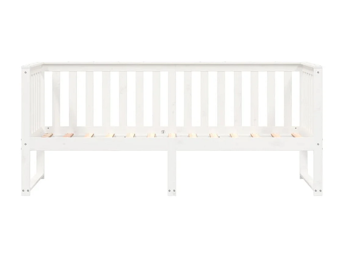 Lit de jour sans matelas blanc 80x200 cm bois de pin massif