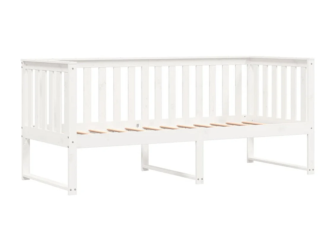 Lit de jour sans matelas blanc 80x200 cm bois de pin massif