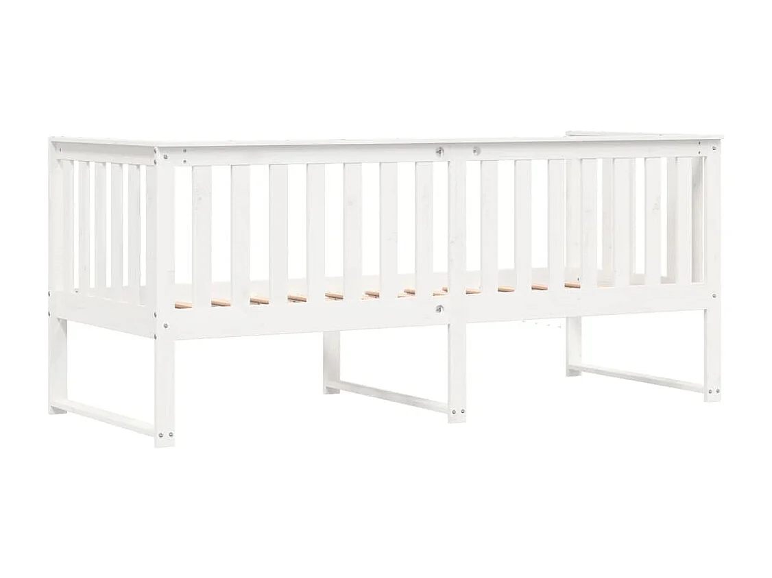 Lit de jour sans matelas blanc 80x200 cm bois de pin massif