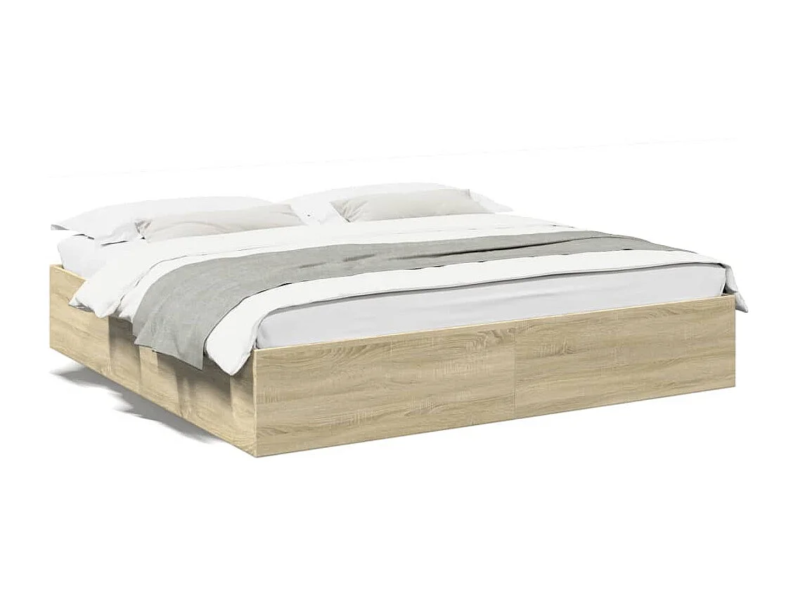 Bedframe bewerkt hout sonoma eikenkleurig 180x200 cm
