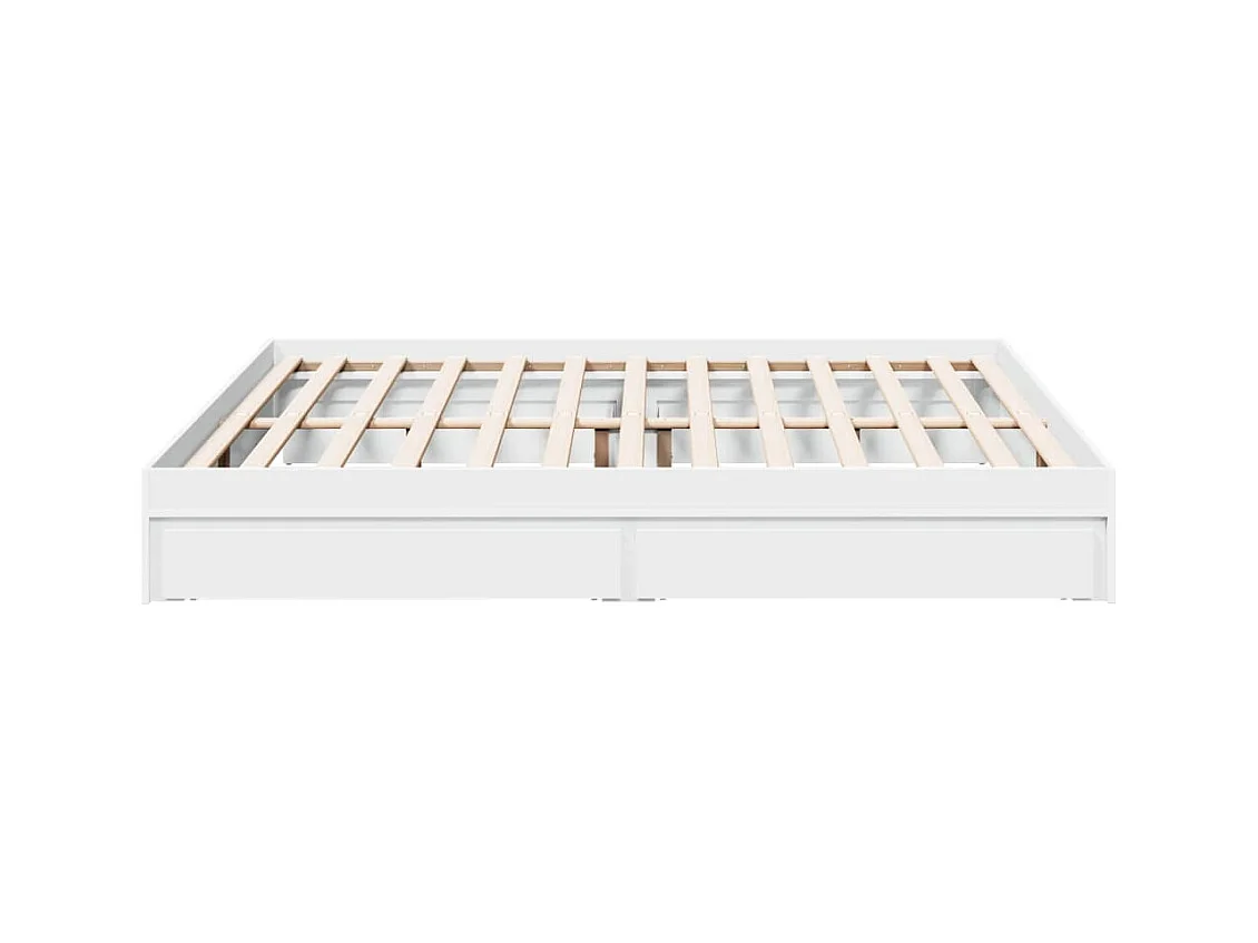 Bedframe met lades bewerkt hout wit 200x200 cm