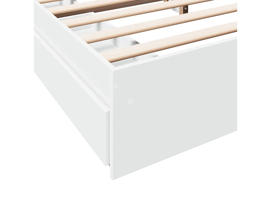 Cadre de lit avec tiroirs sans matelas blanc 200x200 cm
