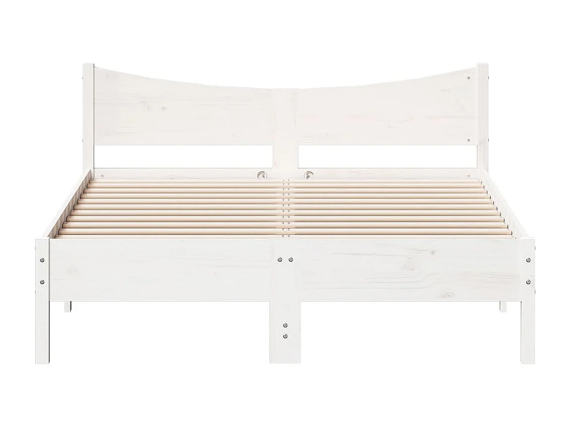 Cadre de lit sans matelas blanc 140x190 cm bois de pin massif