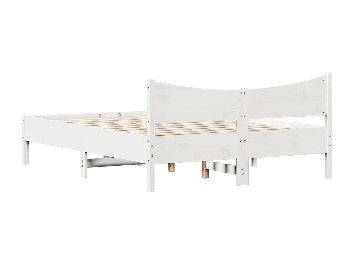 Cadre de lit sans matelas blanc 140x190 cm bois de pin massif