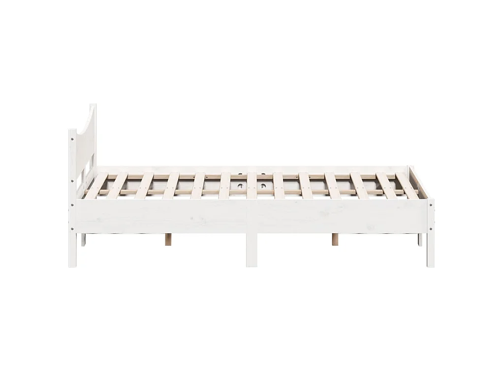 Bedframe zonder matras massief grenenhout wit 140x190 cm