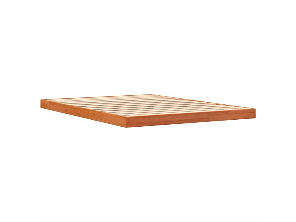 Cadre de lit sans matelas cire marron 140x190cm bois pin massif