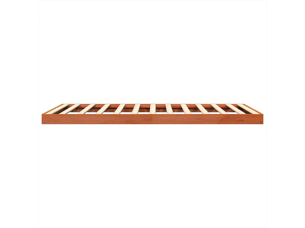 Estrutura de cama 140x190 cm madeira pinho maciça castanho cera