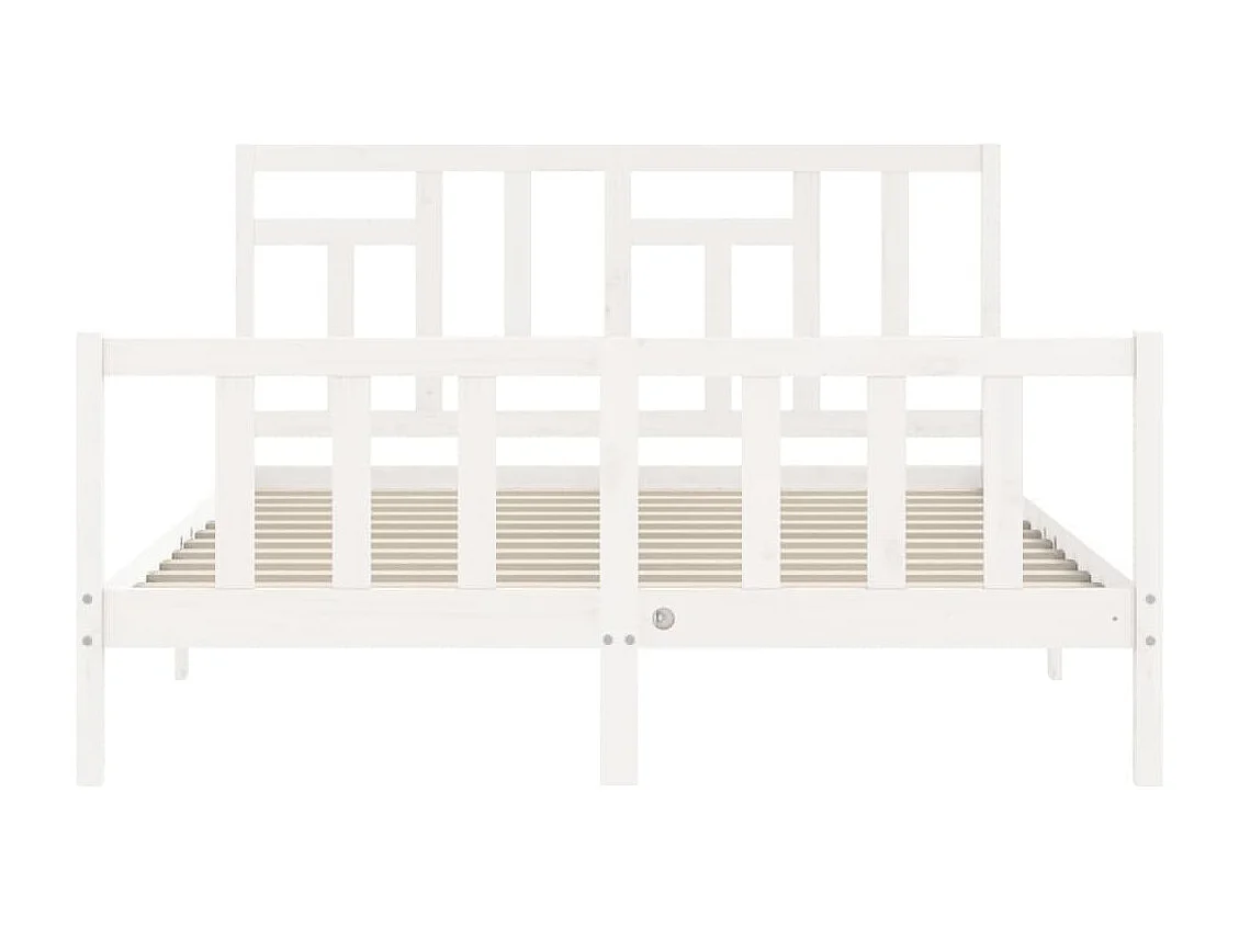 Cadre de lit sans matelas blanc bois de pin massif