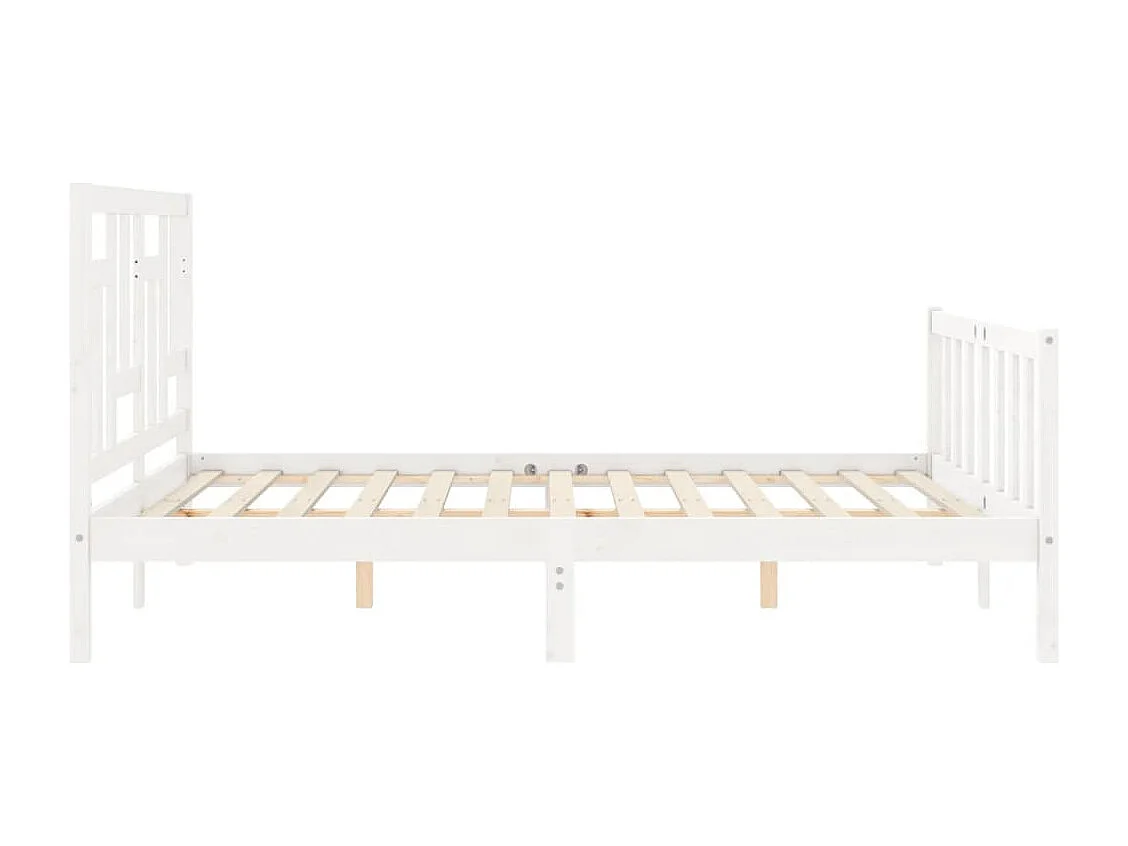Cadre de lit sans matelas blanc bois de pin massif
