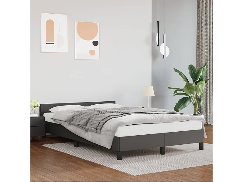 Bettgestell ohne Matratze Grau 120x190 cm Kunstleder