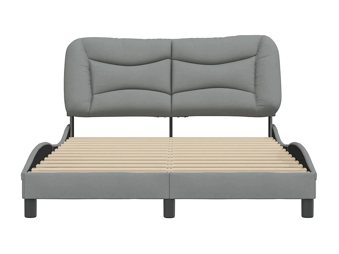 Bedframe zonder matras "Hvar" stof lichtgrijs 140x190 cm