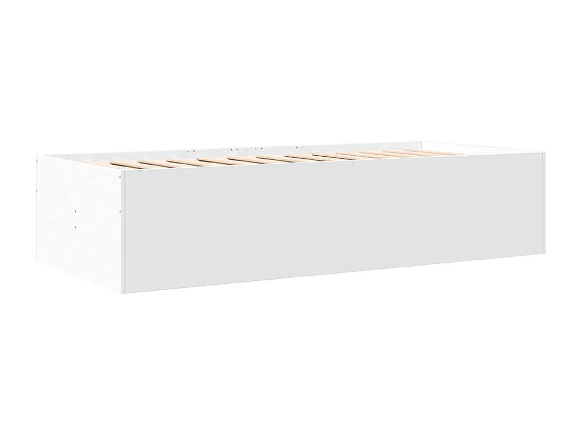 Slaapbank met lades zonder matras 100x200 cm wit