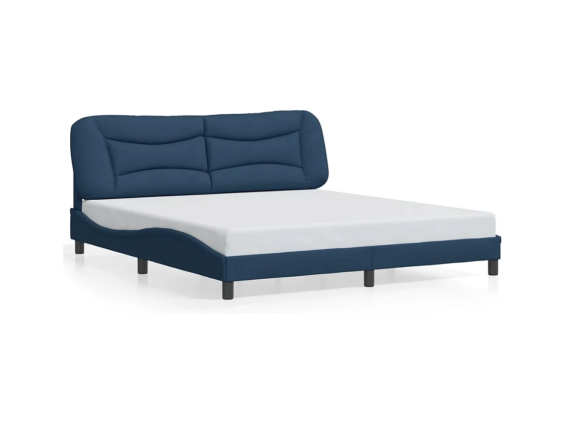 Cadre de lit avec LED sans matelas bleu 180x200 cm tissu