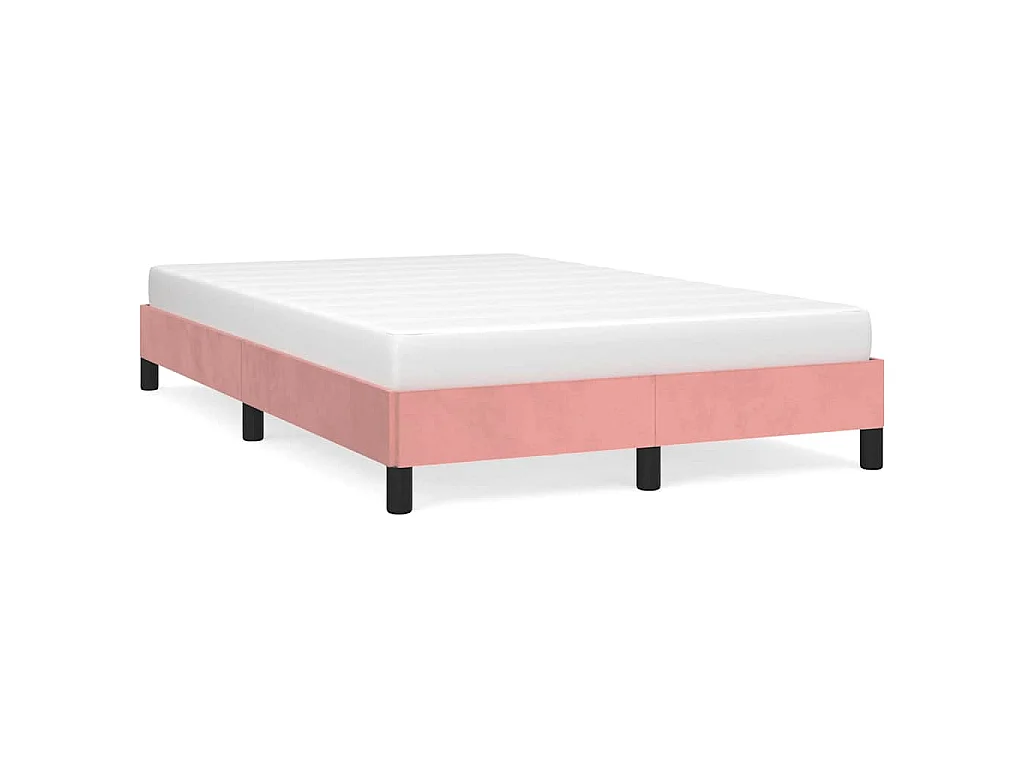 Cadre de lit sans matelas rose 120x190 cm velours