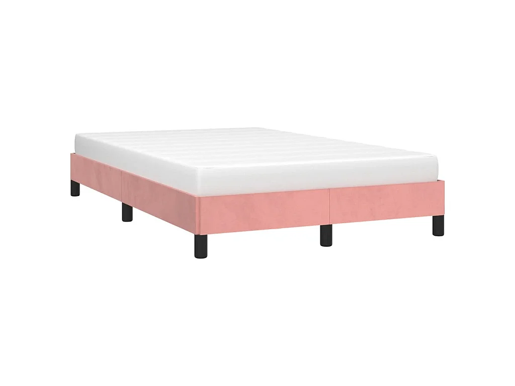 Cadre de lit sans matelas rose 120x190 cm velours