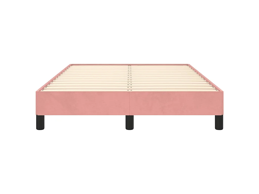 Cadre de lit sans matelas rose 120x190 cm velours
