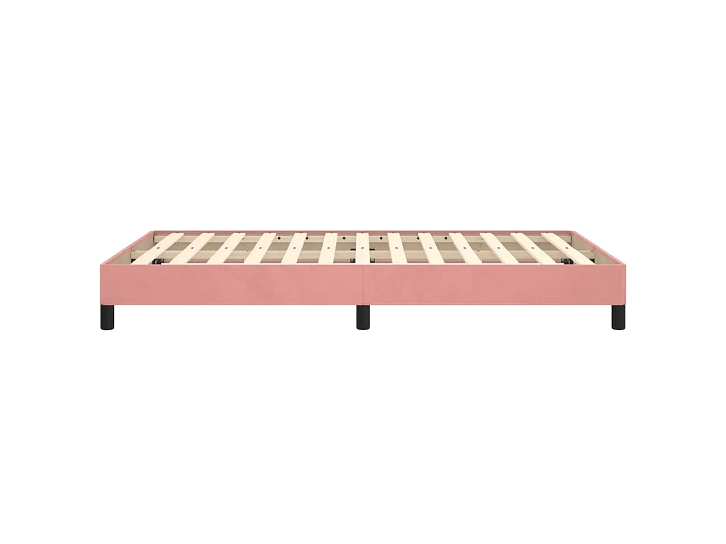 Cadre de lit sans matelas rose 120x190 cm velours