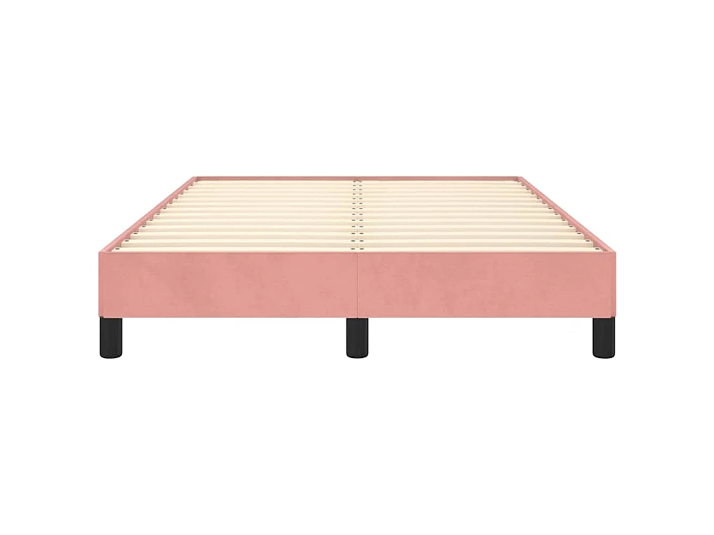Cadre de lit sans matelas rose 120x190 cm velours