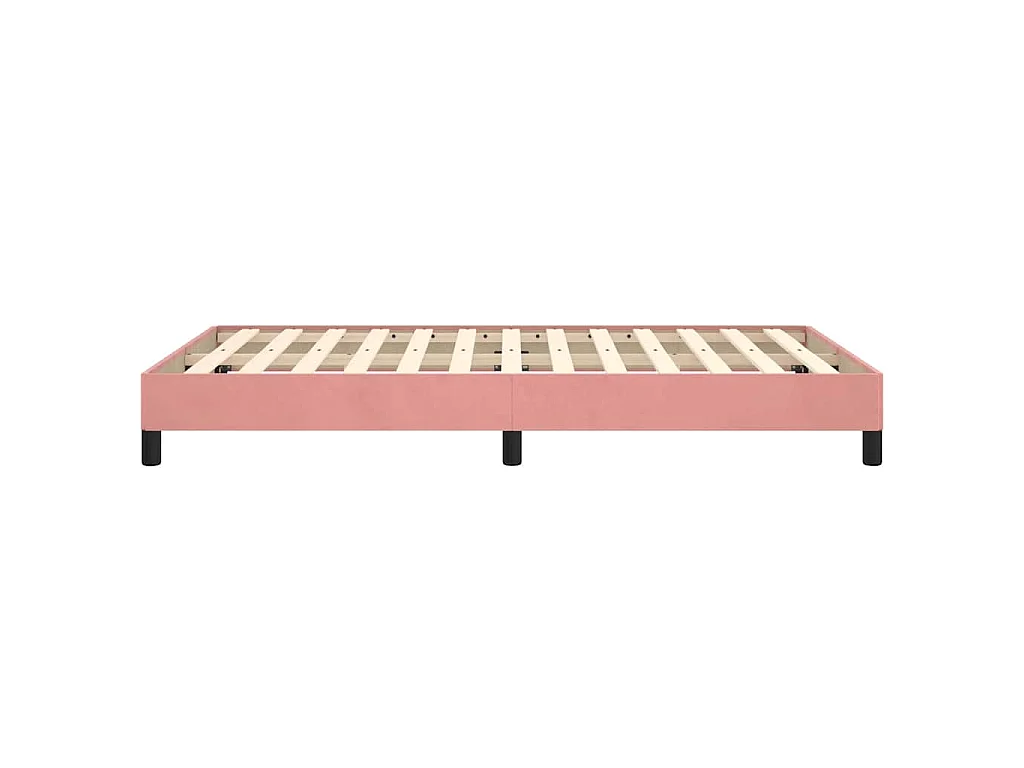 Cadre de lit sans matelas rose 120x190 cm velours