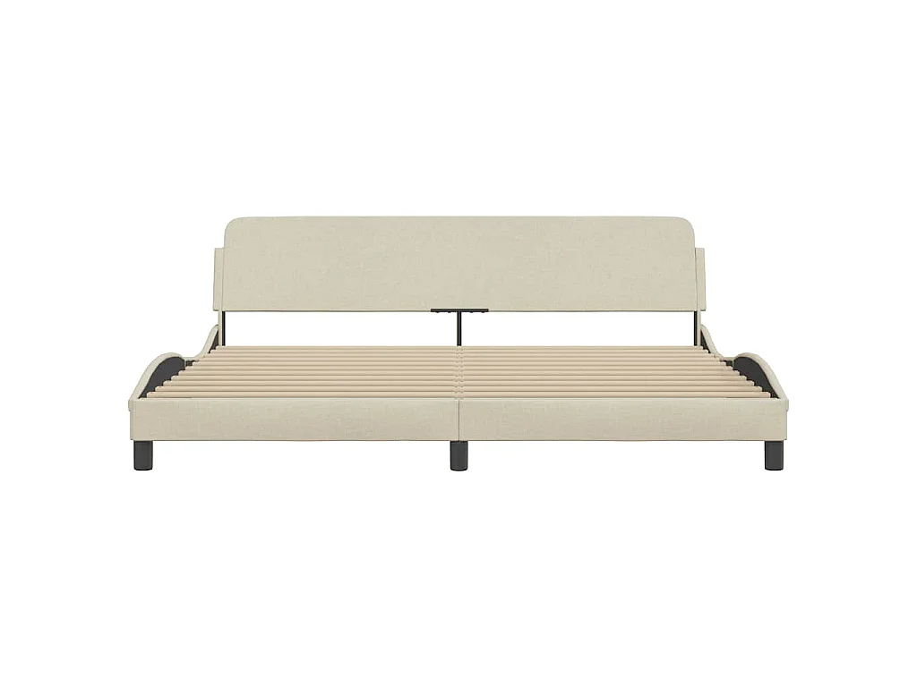 Cadre de lit Dover crème 200x200 cm tissu