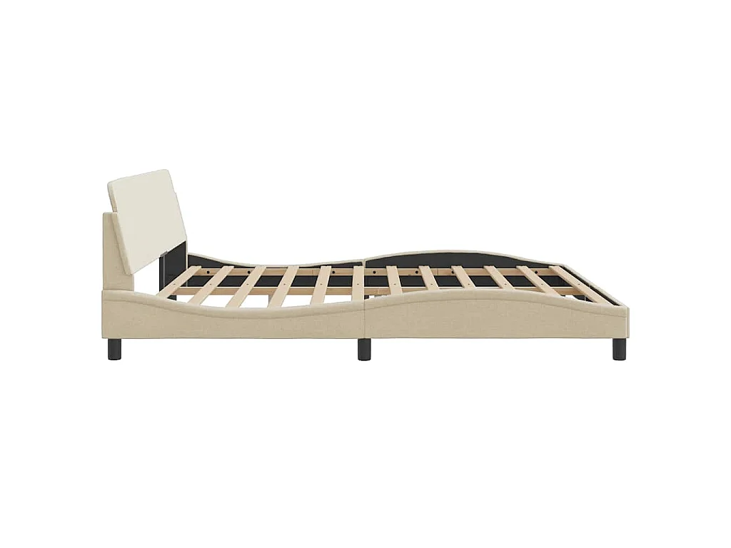 Cadre de lit Dover crème 200x200 cm tissu