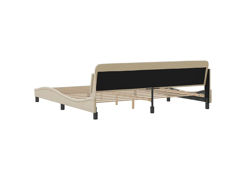 Cadre de lit Dover crème 200x200 cm tissu