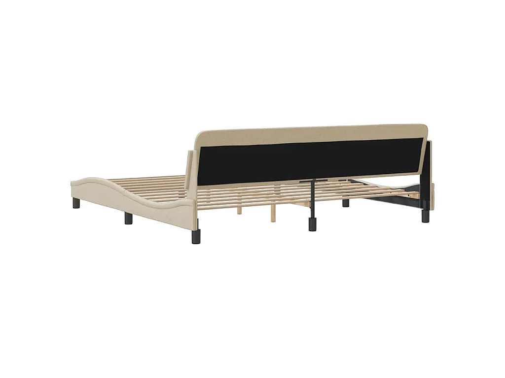 Cadre de lit Dover crème 200x200 cm tissu