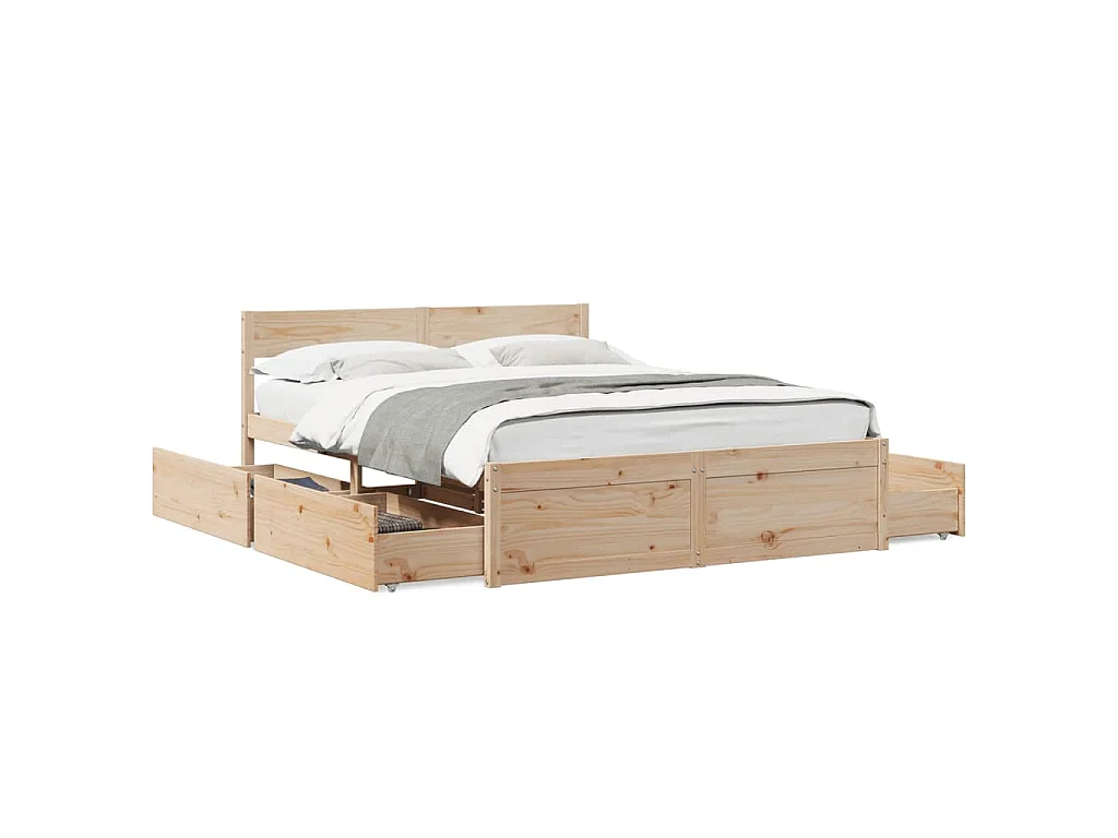 Massivholzbett ohne Matratze 140x200 cm Kiefernholz