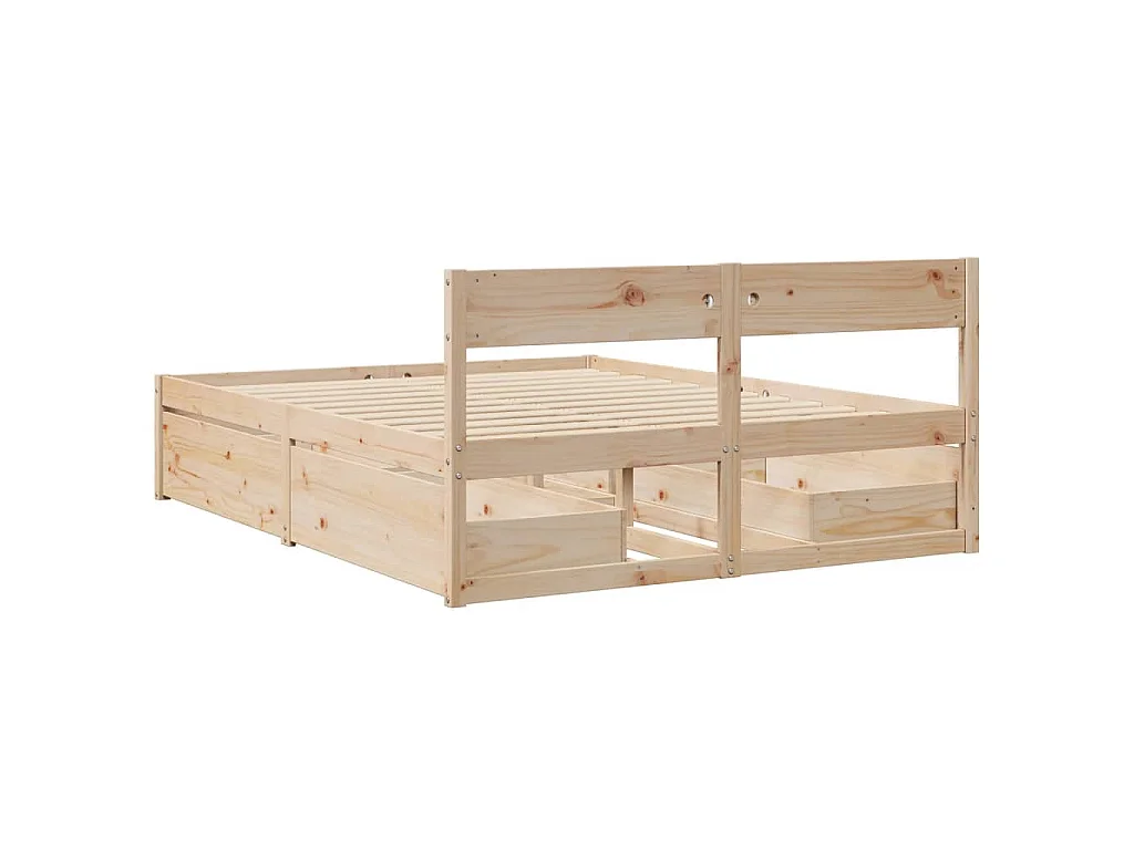 Cadre de lit sans matelas 140x200 cm bois massif de pin