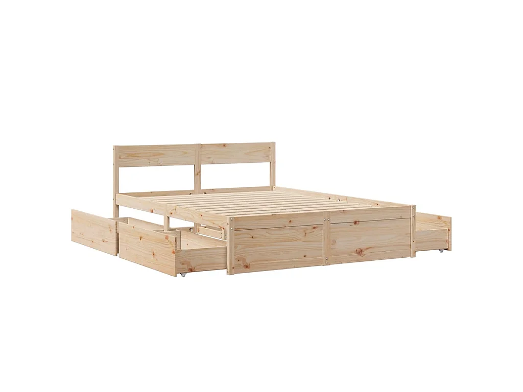 Cadre de lit sans matelas 140x200 cm bois massif de pin