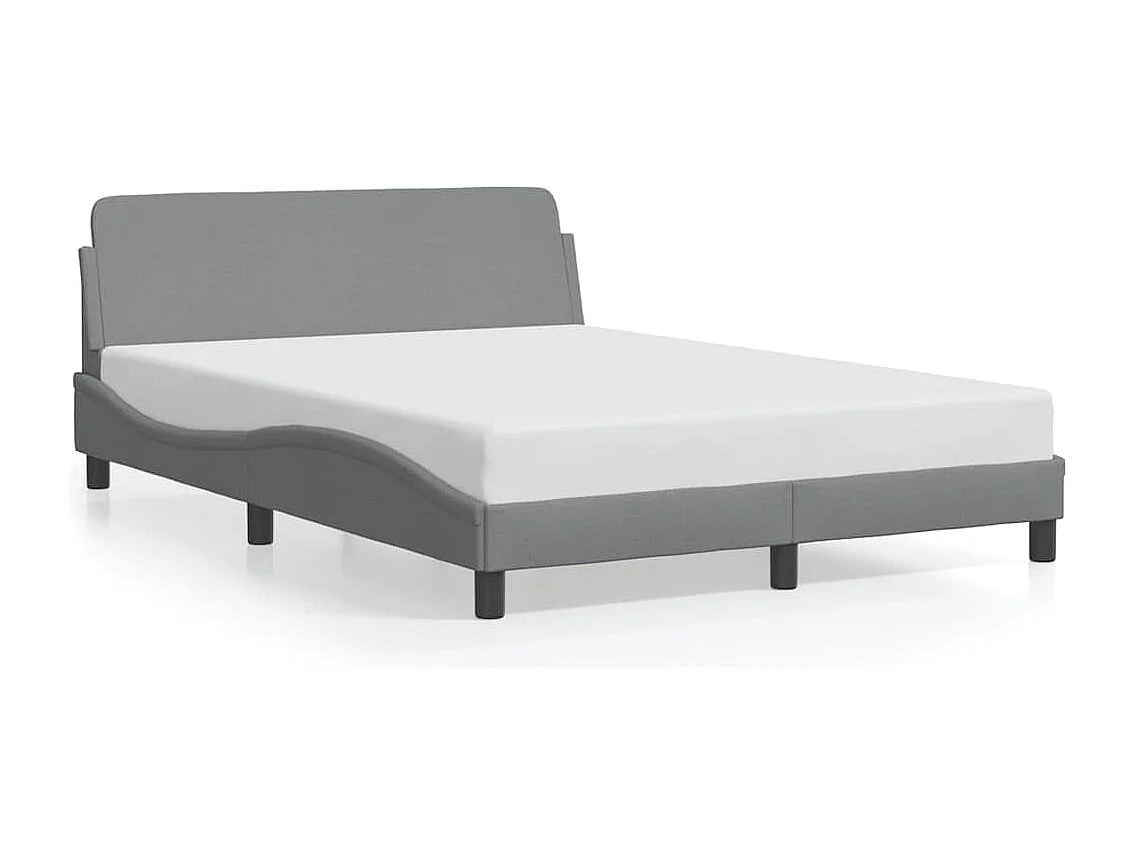 Cadre de lit Dover gris clair 140x190 cm tissu