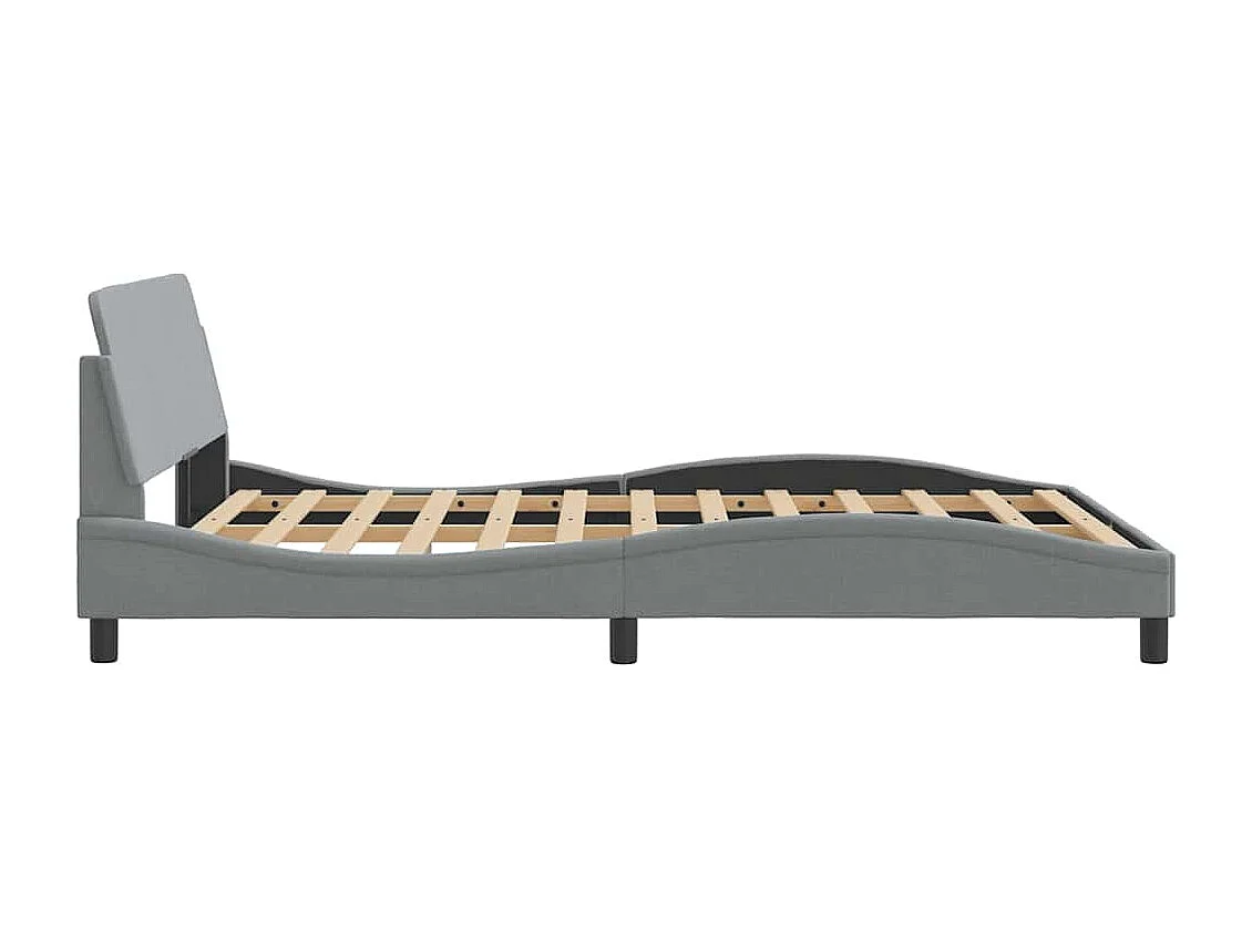 Cadre de lit Dover gris clair 140x190 cm tissu