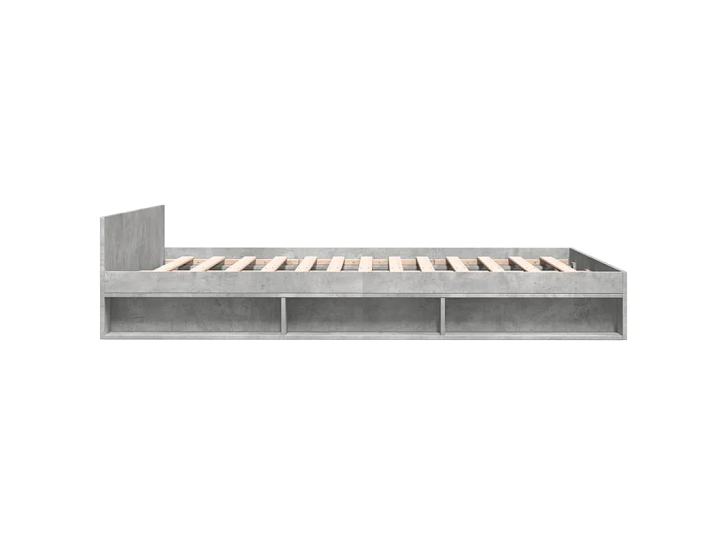 Bedframe met lades bewerkt hout betongrijs 120x200 cm