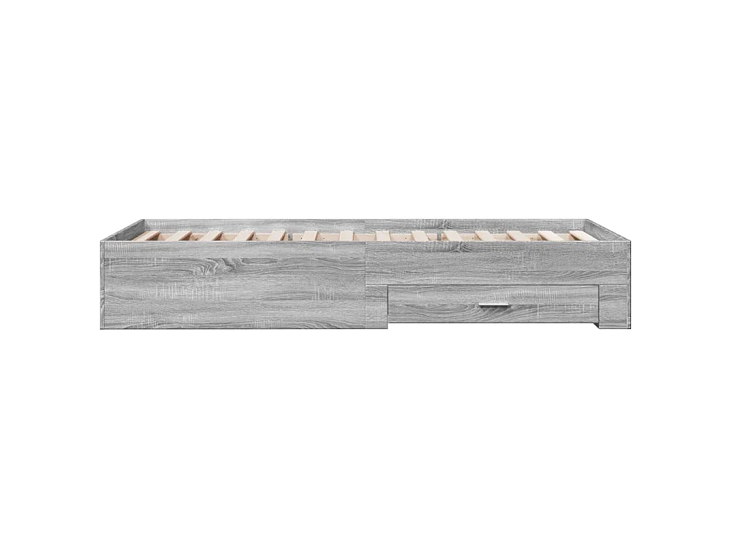 Cadre de lit avec tiroirs sans matelas sonoma gris 90x200 cm