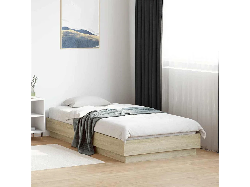 Cadre de lit sans matelas chêne sonoma 90x190 cm