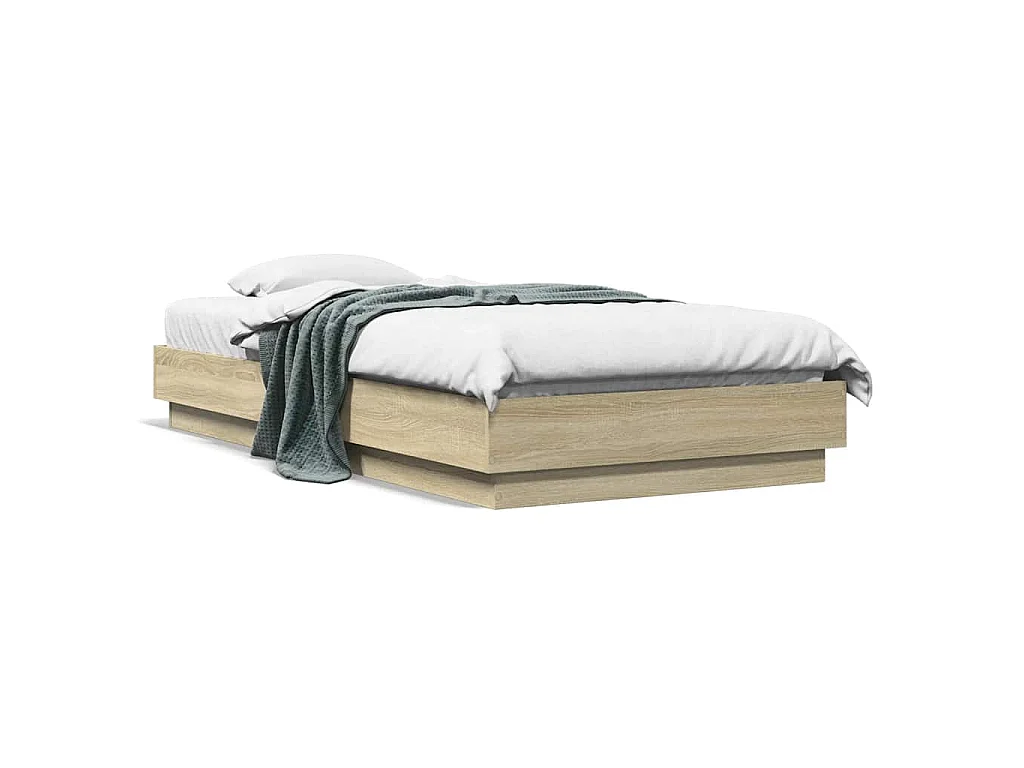 Cadre de lit sans matelas chêne sonoma 90x190 cm