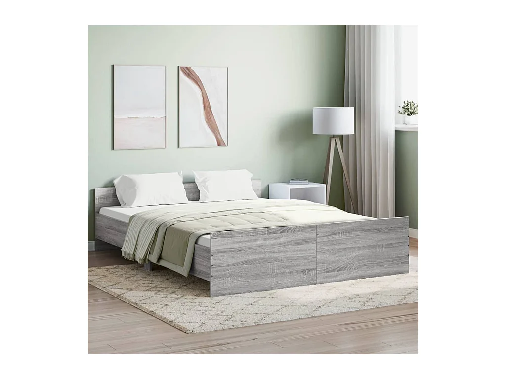 Cadre de lit sans matelas sonoma gris 140x200 cm