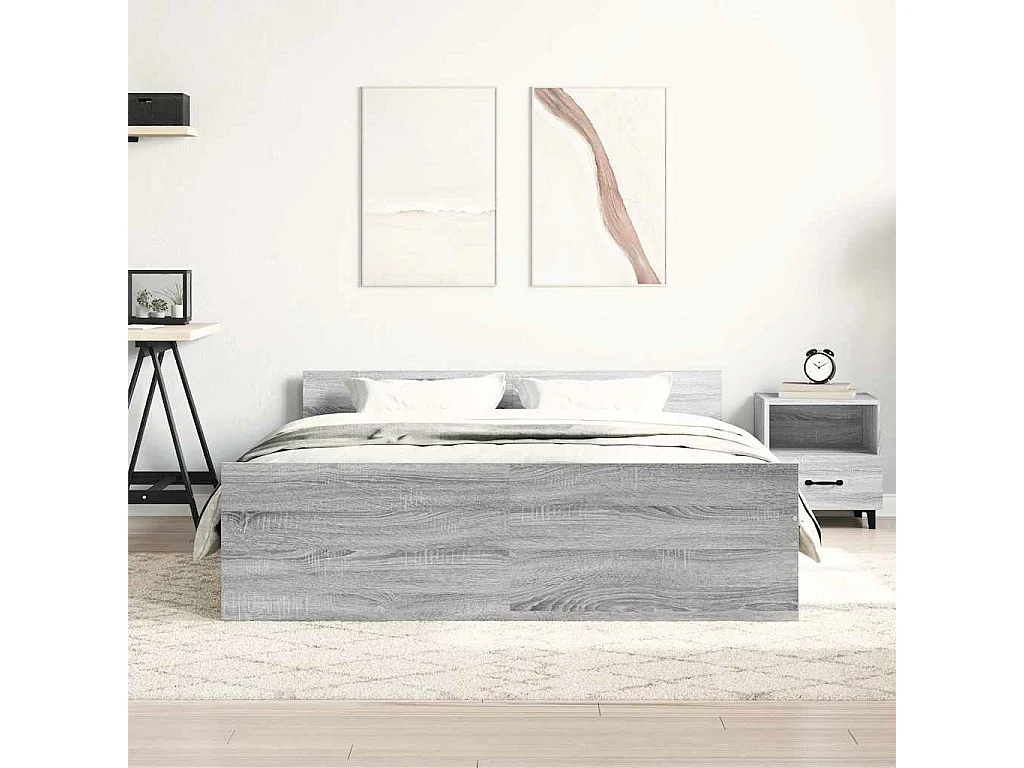 Cadre de lit sans matelas sonoma gris 140x200 cm