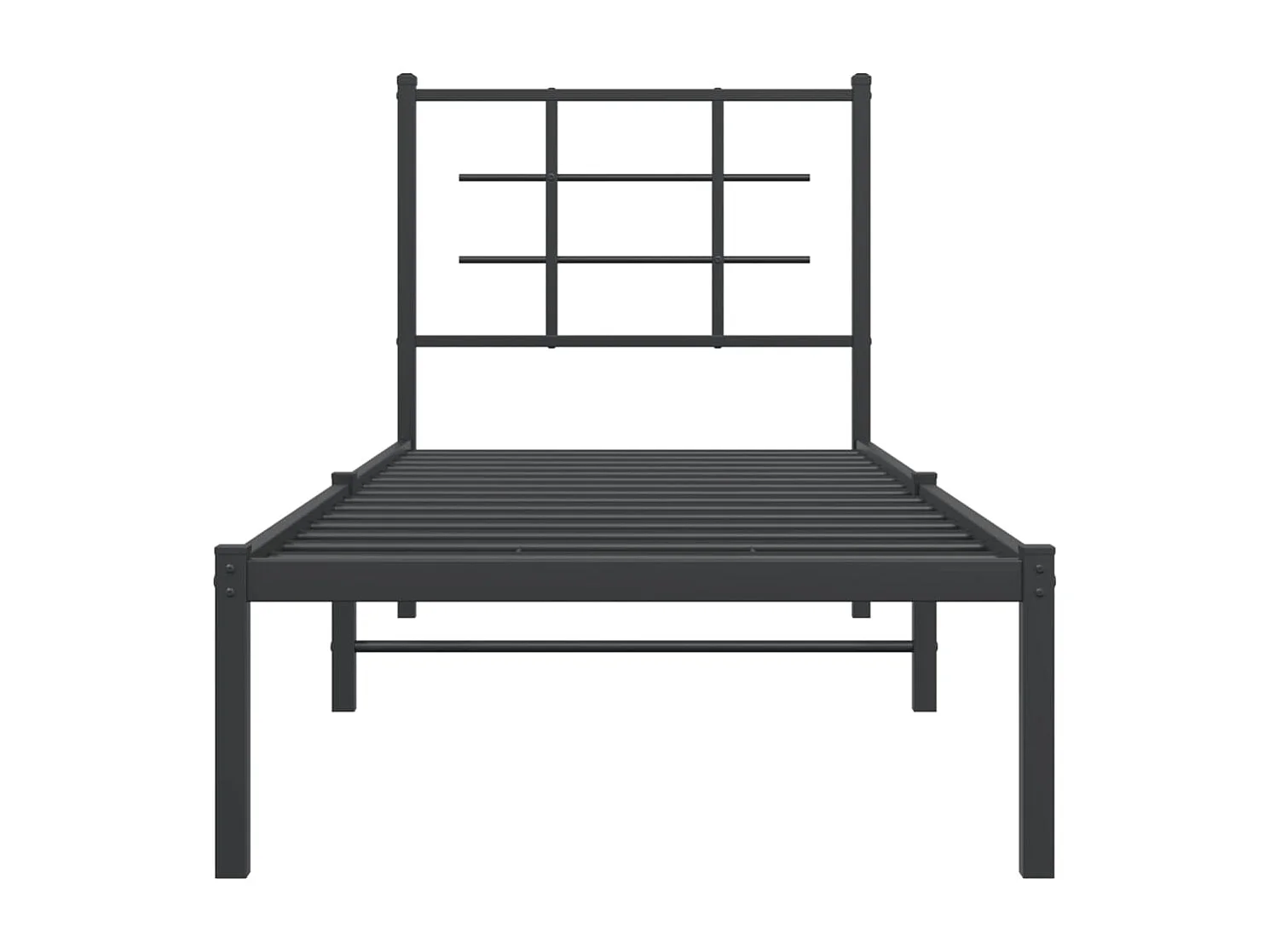 Estrutura de cama metal s/ colchão c/ cabeceira 75x190 cm preto
