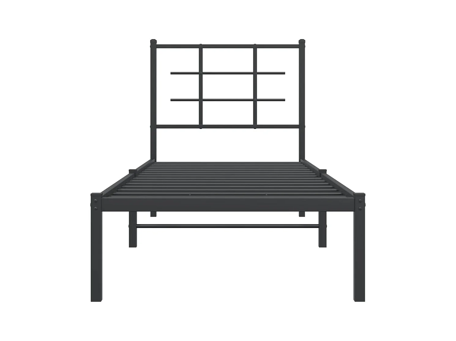 Bettgestell mit Kopfteil Metall Schwarz 75x190 cm