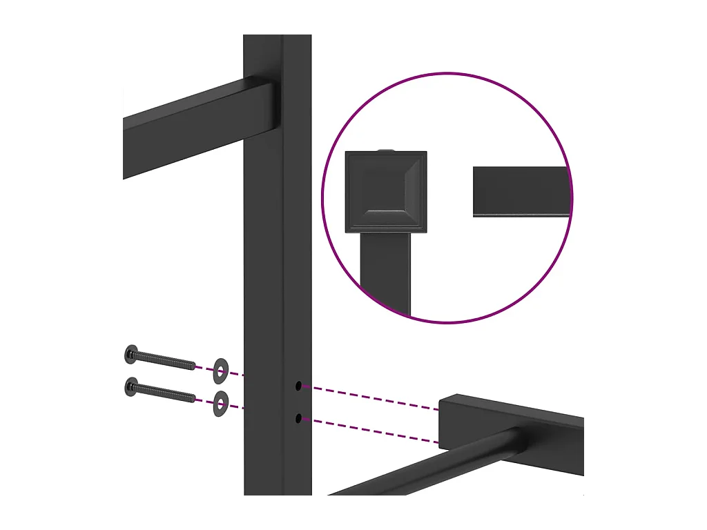 Bettgestell mit Kopfteil Metall Schwarz 75x190 cm