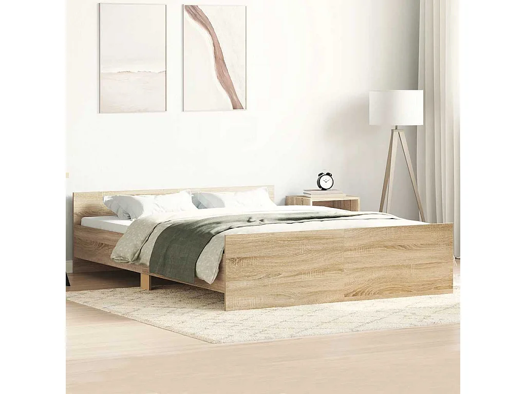 Giroletto con Testiera e Pediera Rovere Sonoma 120x200 cm
