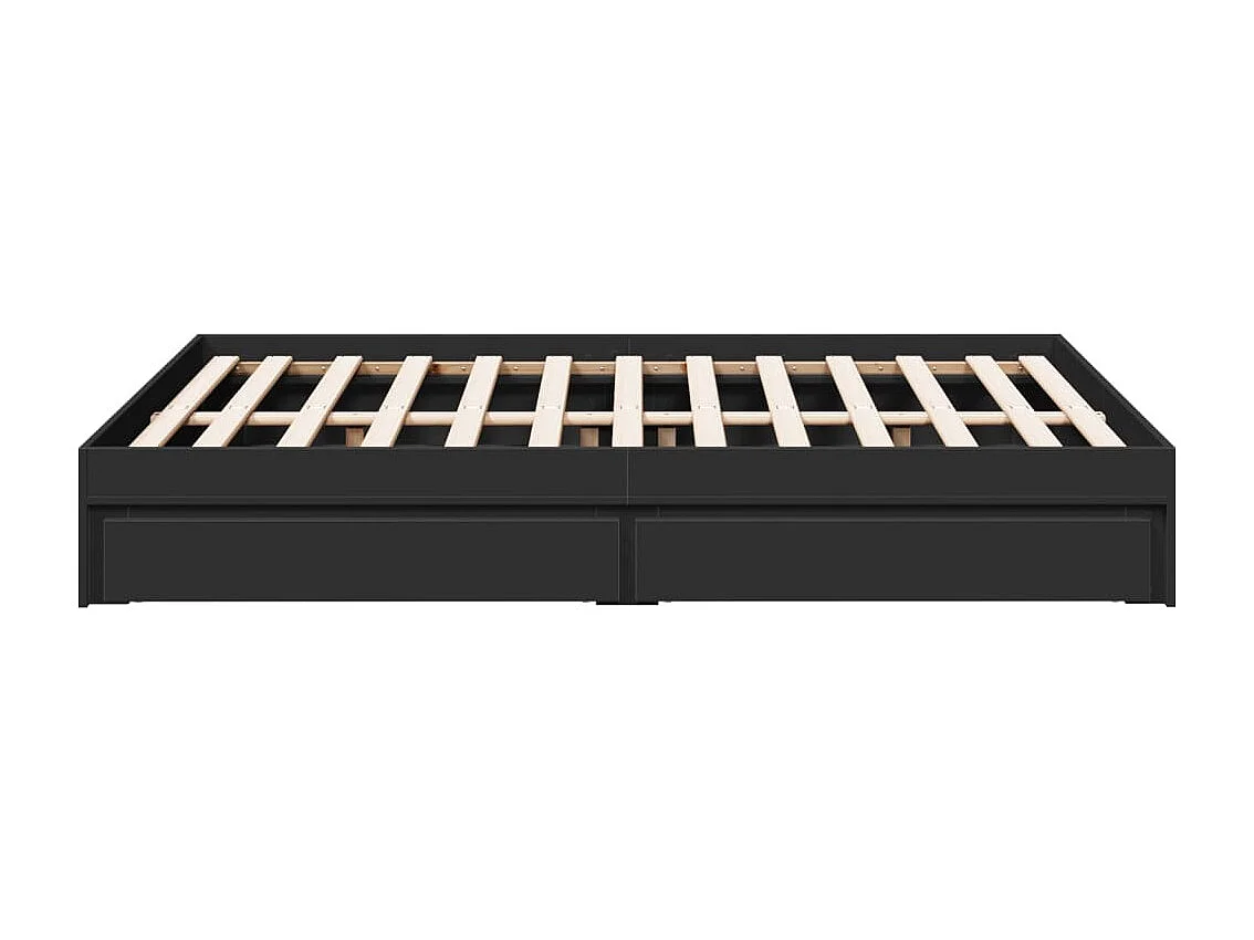 Estrutura de cama c/ gavetas 140x200 cm derivados madeira preto