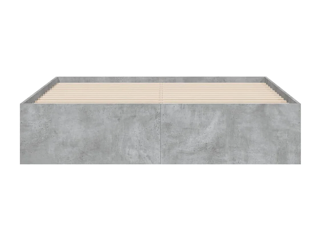 Cama con cajones madera ingeniería gris hormigón 140x200 cm
