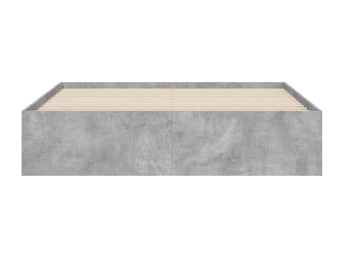 Cadre de lit avec tiroirs sans matelas gris béton 140x200 cm