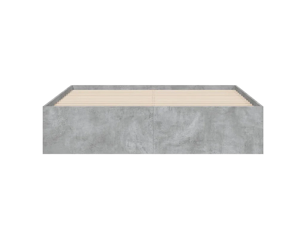 Cadre de lit avec tiroirs sans matelas gris béton 140x200 cm