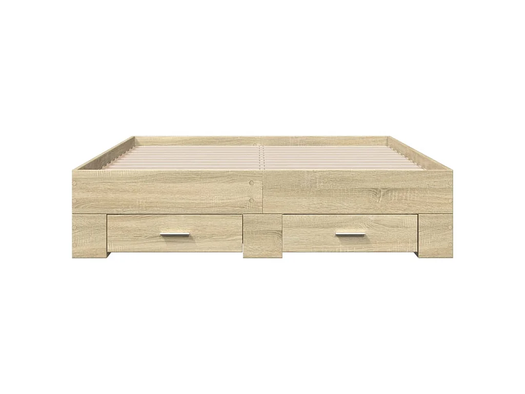 Cadre de lit avec tiroirs sans matelas chêne sonoma 120x190 cm
