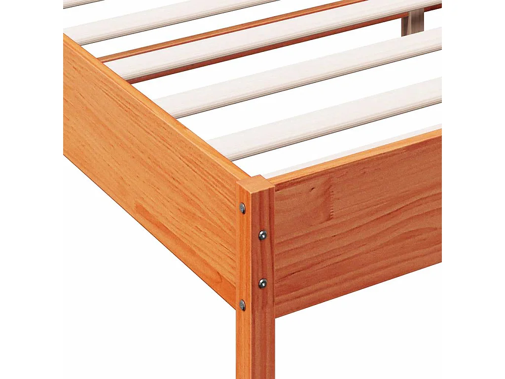 Cadre de lit sans matelas cire marron 75x190 cm bois pin massif