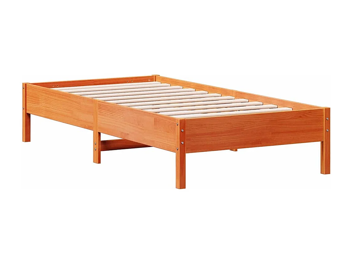 Cadre de lit sans matelas cire marron 75x190 cm bois pin massif